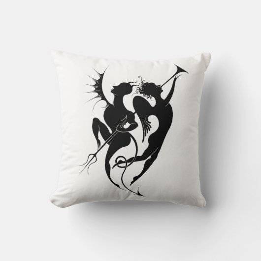 Angel and Devil Silhouette Sierkussen (Voorkant)