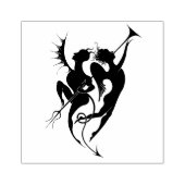 Angel and Devil Silhouette Wood Art Stamp Rubberstempel (Afrduk)