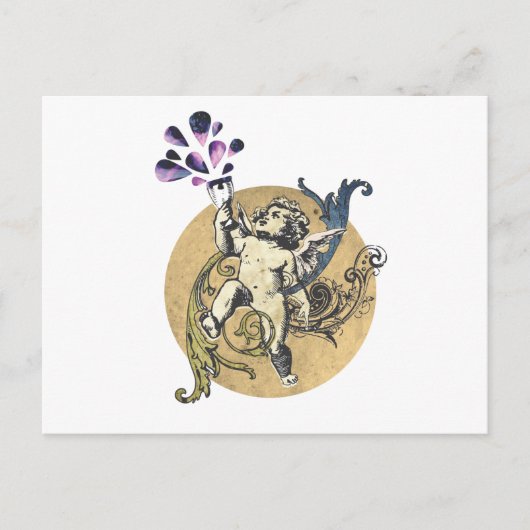 angel and wine briefkaart (Voorkant)
