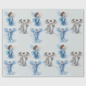 Angel Angelic Kerstmis Winter Vakantie Cadeaupapier (Vlak)
