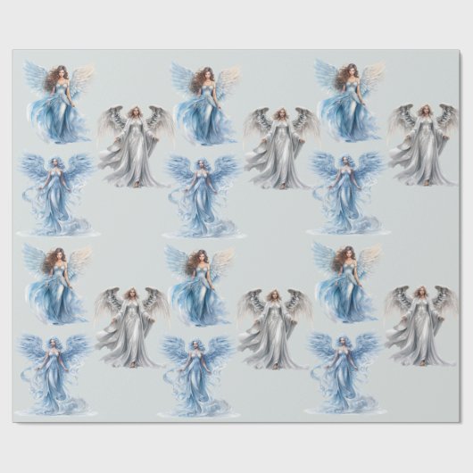 Angel Angelic Kerstmis Winter Vakantie Cadeaupapier (Vlak)