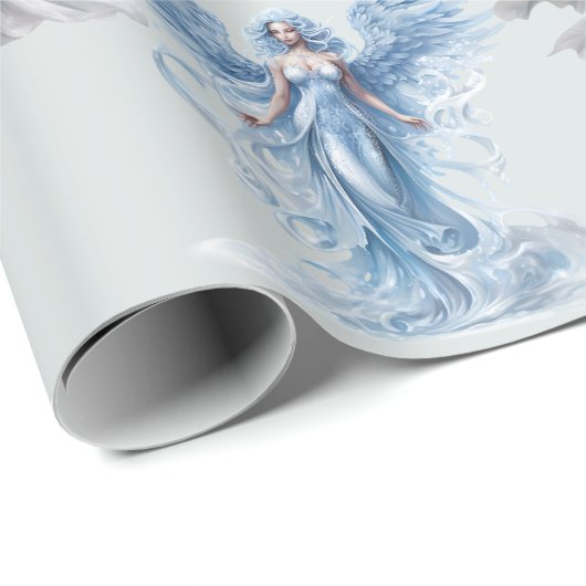 Angel Angelic Kerstmis Winter Vakantie Cadeaupapier (Rol Hoek)