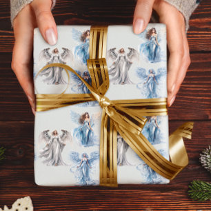 Angel Angelic Kerstmis Winter Vakantie Cadeaupapier