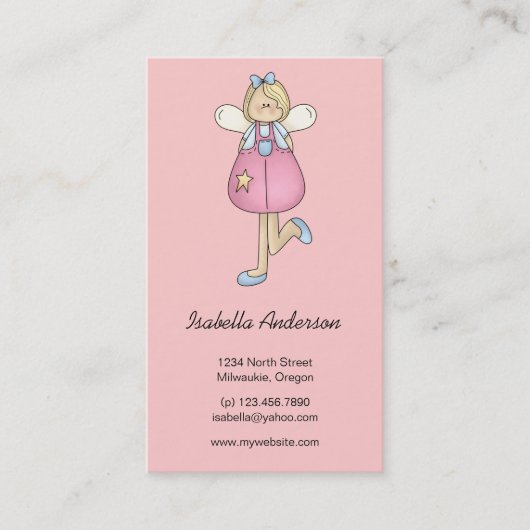 Angel Antics ・ Angel ・ Pink Visitekaartje (Voorkant)