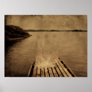 Angel  Antiek Brown Sepia Texture Poster