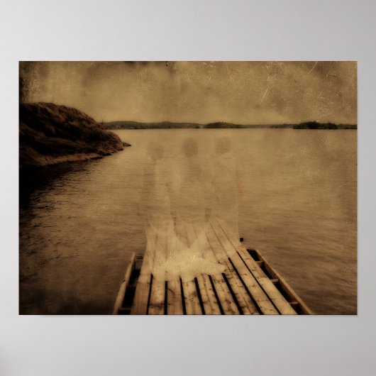 Angel  Antiek Brown Sepia Texture Poster (Voorkant)