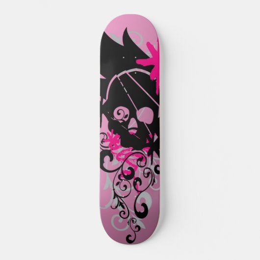 Angel Armor Japans Punk Roze Skateboard (Voorkant)