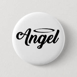 Angel Art Cool Tekst Graphic Word Text Art Schatti Ronde Button 5,7 Cm