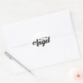 Angel Art Cool Tekst Graphic Word Text Art Schatti Ronde Sticker (Envelop)