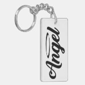 Angel Art Cool Tekst Graphic Word Text Art Schatti Sleutelhanger (Voorkant Links)