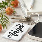 Angel Art Cool Tekst Graphic Word Text Art Schatti Sleutelhanger (Voorkant Rechts)