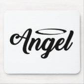 Angel Art Cool Text Graphic Angel Word Text Art Muismat (Voorkant)