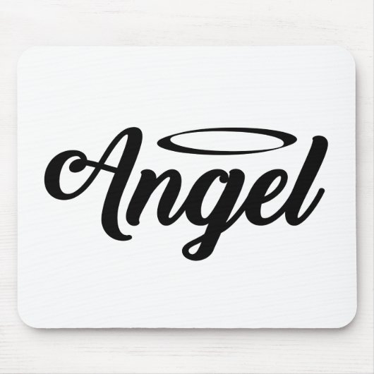 Angel Art Cool Text Graphic Angel Word Text Art Muismat (Voorkant)