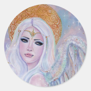Angel art Evangelina van Renee Lavoie Ronde Sticker