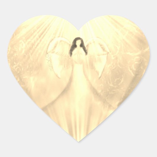 Angel Art Geel Aartsengel Uriel Bidden Stickers (Voorkant)