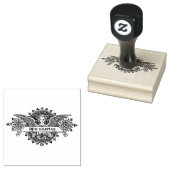 Angel Art met Deo Gratias Banner Rubberstempel (Gestempeld)