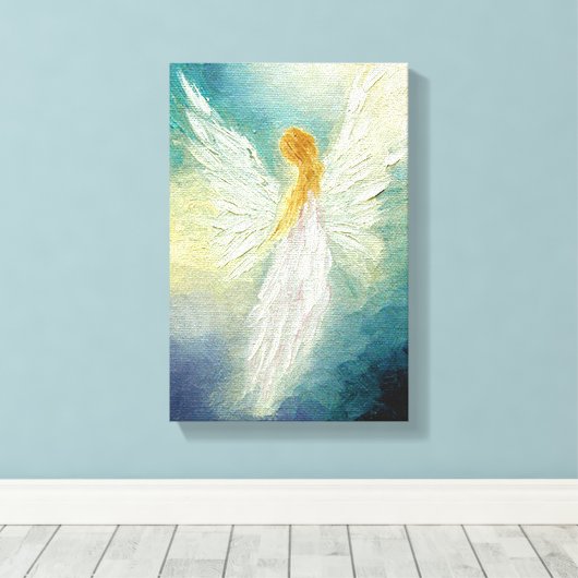 Angel Art Print op Canvas (Insitu (Houten vloer))