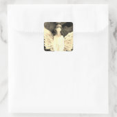 Angel Art Wings Halo Mooie Art Beige Bruin Vierkante Sticker (Tas)