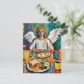 Angel at Breakfast Briefkaart (Staand voorkant)