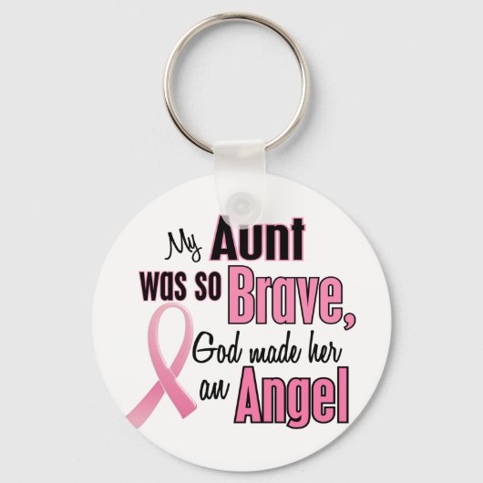 Angel AUNT Breast Cancer T-shirts en kleding Sleutelhanger (Voorkant)