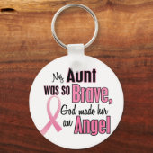 Angel AUNT Breast Cancer T-shirts en kleding Sleutelhanger (Voorkant)