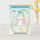 Angel aura kwarts groetenkaart kaart (Gele Bloem)