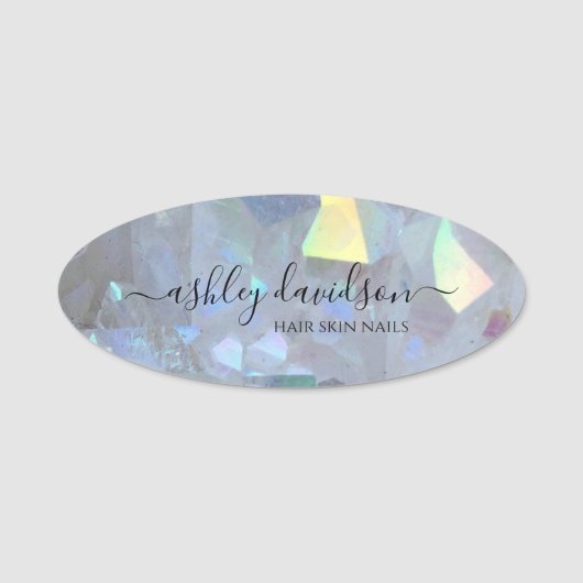 Angel Aura Quartz Business Professional Name Tag (Voorkant)