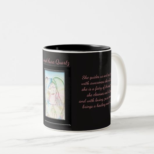 Angel Aura Quartz Fairy Tweekleurige Koffiemok (Voorkant rechts)
