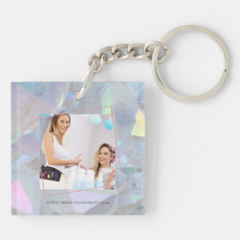 Angel Aura Quartz | Moderne Zakelijke Fotosleutelh Sleutelhanger