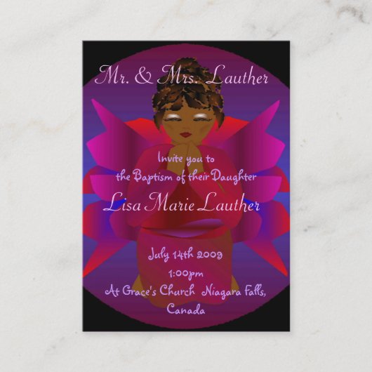 Angel Baby Baptisme I Visitekaartje (Voorkant)