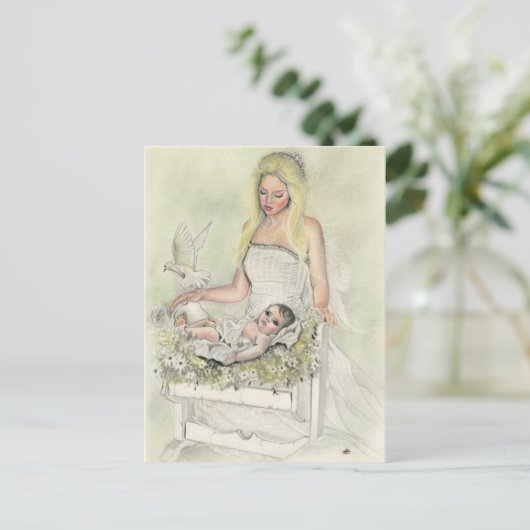 Angel baby briefkaart (Staand voorkant)