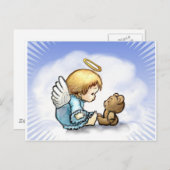 Angel baby en teddybeer briefkaart (Voorkant / Achterkant)