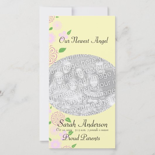 Angel Baby girl Aankondiging (Voorkant)