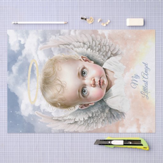 Angel Baby "My Littlest Angel" Personaliseert Tissuepapier (Craft)