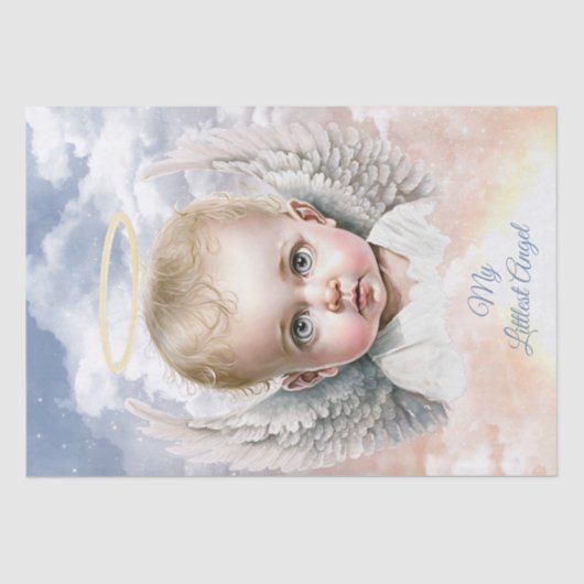 Angel Baby "My Littlest Angel" Personaliseert Tissuepapier (Voorkant)