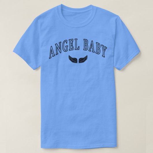Angel Baby Wings Curve Tekst Graphic T-shirt (Design voorkant)