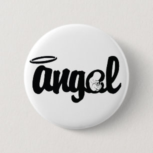 Angel baby - Zwangerschapspeld Ronde Button 5,7 Cm