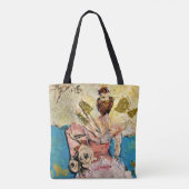 Angel ballerina met gouden veren veren tote bag (Achterkant)