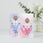 Angel Balloons Afro-Amerikaanse geslachtsonthullin Kaart (Staand voorkant)