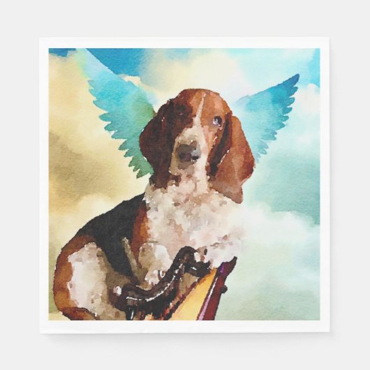 Angel Basset hound Napkin Servet (Voorkant)