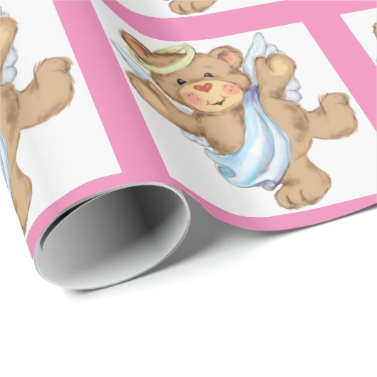 Angel Beer Roze Cadeaupapier (Rol Hoek)