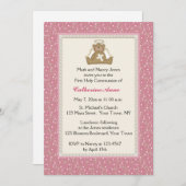 Angel Beer, Roze White Daisy Religious Invitation Kaart (Voorkant / Achterkant)