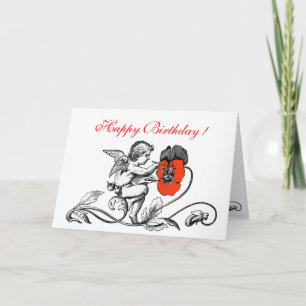 ANGEL BETAALT EEN RODE STROOMSTROOM BIRTHDAY KAART