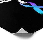 Angel bewaart Blauwgroen Paarse ribbon-zelfmoordpr Poster (Hoek)