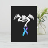 Angel bewaart Blauwgroen Paarse ribbon-zelfmoordpr Save The Date (Staand voorkant)