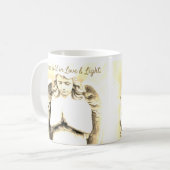 Angel Bidden Gouden Licht Liefde Quote Gift Koffiemok (Voorkant links)