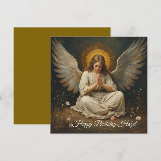 Angel biddend wenskaart ontwerp (Voorkant / Achterkant)