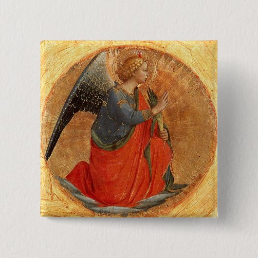 Angel bij Aankondiging Vierkante Button 5,1 Cm (Voorkant)