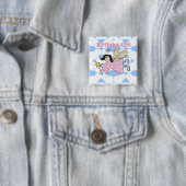 Angel Birthday Girl Button Badge (In situ)