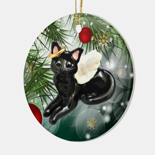 Angel Black Cat Ornament (Links)